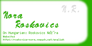 nora roskovics business card